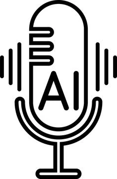 Ai voice generator black icon isolated. Podcast sound waves collection, message Stock Illustration