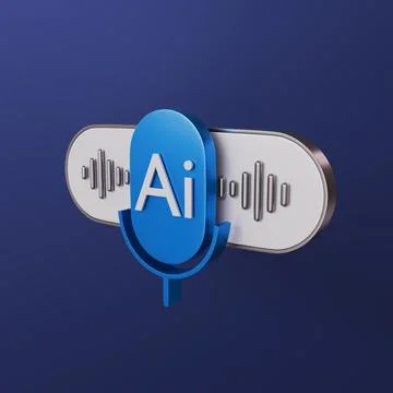 AI voice processing system with a microphone symbol, Voice analysis Иллюстрация