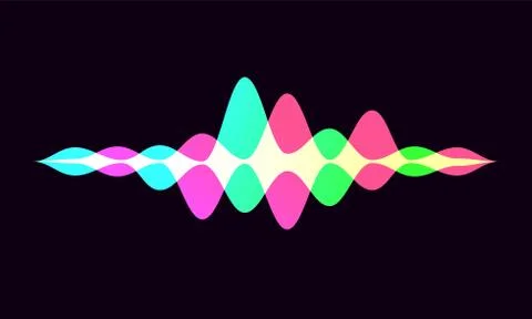 Ai voice smart recognition wave app icon Illustrazione stock