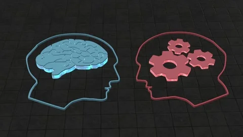 AI vs Human 3D Animation. Robot vs Human. 4K Stock Footage 275652029