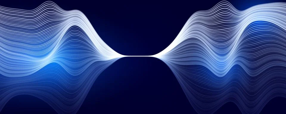 AI wave data stream Digital transformation abstract wavy curve lines, futuristic 스톡 일러스트
