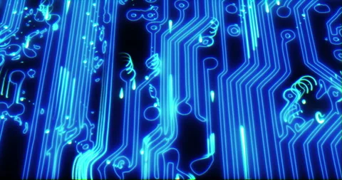 AI web network, a tech circuit board entwined with an NFT database. Empowering Stock Footage 260605095
