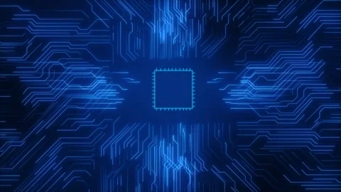 AI web network, technology circuit board Advanced Technology Visualization CPU Stock Footage 246458488