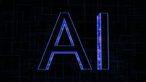 AI word with grid in background Illustration