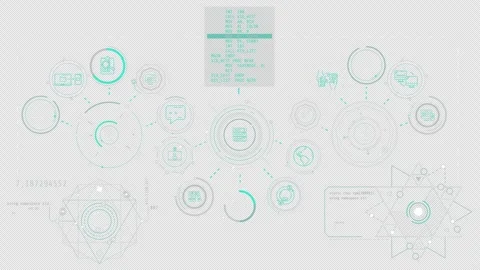 AI workflow automation in infographic schema on alpha channel. Stock Footage 283967015