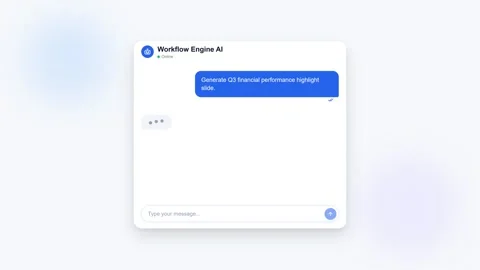 Ai workflow chat engine interface generating financial report charts. 4K Видео 348301120