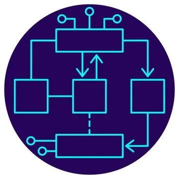 AI Workflow Pipeline icon. Vector thin line illustration Stock Illustration
