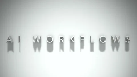 Ai workflows 3D title animation with shadows on a white background Stock Footage 297856758