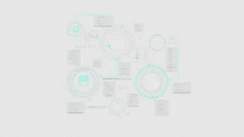 AI working process in infographic diagram on alpha channel. Stock Footage 295082180