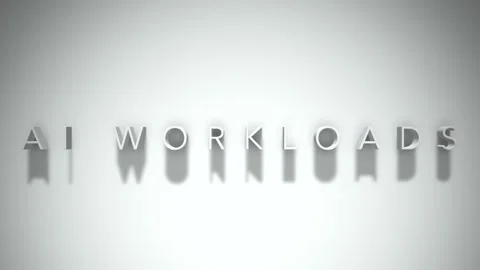 Ai workloads 3D title animation with shadows on a white background Stock Footage 298004511