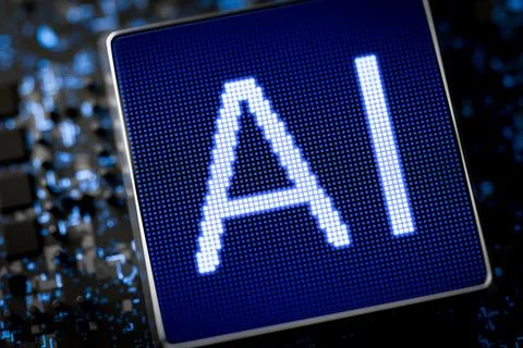 AI writes program code. Artificial intelligence generates content. Robotics. 스톡 일러스트