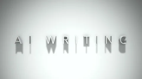AI Writing 3D title animation with shadows on a white background Stock Footage 296697136