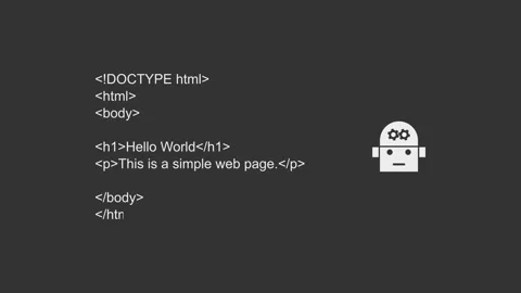 AI Writing HTML Code - Vibe Coding Concept - 7.5% gray Stock Footage 332149923