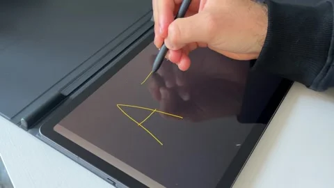 AI Written on Tablet Screen Artificial Intelligence Technology Concept Stock Footage 337119658