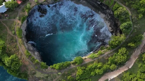 Aial View of Broken beach and adjoining sea Stock Footage 247304857