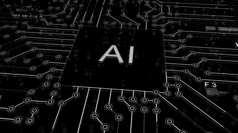 AI.Artificial intelligence.Seamless AI circuit lines loading process digiital Stock Footage 247723461
