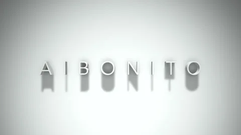 Aibonito 3D title animation with shadows on a white background Video stock 295965043