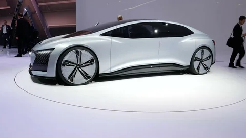 Aicon Audi prototype car at IAA auto show. Video stock 80161589