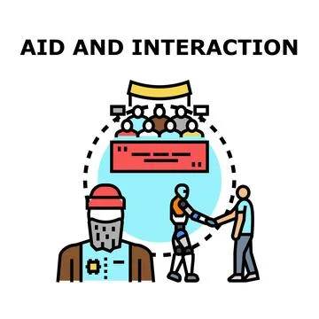 Aid and interaction concept in modern technology Stock Illustration