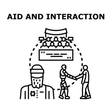 Aid and interaction concept in modern technology Stock Illustration