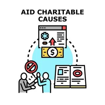 Aid charitable causes concept vector illustration contributing 스톡 일러스트