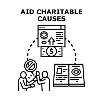 Aid charitable causes concept vector illustration contributing Stock Illustration