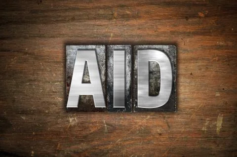 Aid Concept Metal Letterpress Type Illustrazione stock