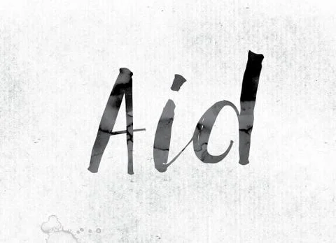 Aid Concept Painted in Ink Stock Illustration