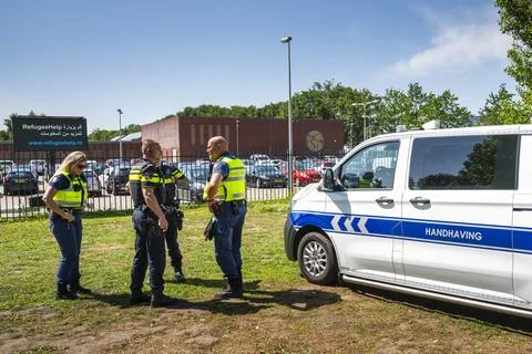 Aid groups stop services at Ter Apel asylum center over security concerns, Nethe Stock Photos
