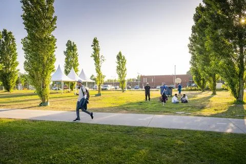 Aid groups stop services at Ter Apel asylum center over security concerns, Nethe Stock Photos