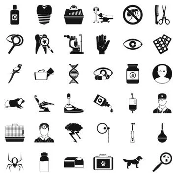 Aid icons set, simple style イラスト素材