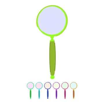 Aid reading magnifier vector cartoon graphic Stock Illustration