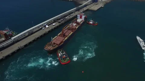Aid ship for yemen-1 Stock Footage