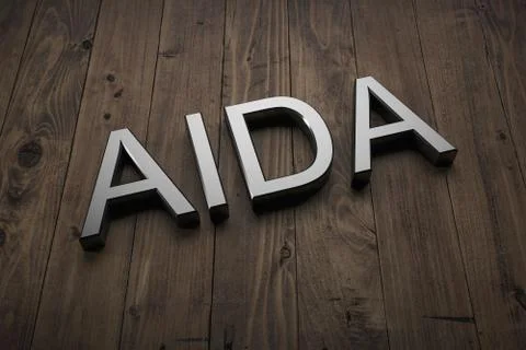 AIDA - Text on table Stock Photos