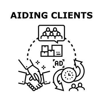 Aiding client relationship and business development process Stock Illustration
