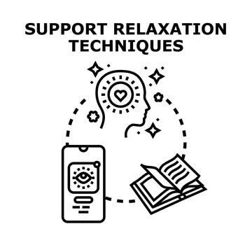 Aiding mind relaxation techniques for self care and mental well being Stock Illustration