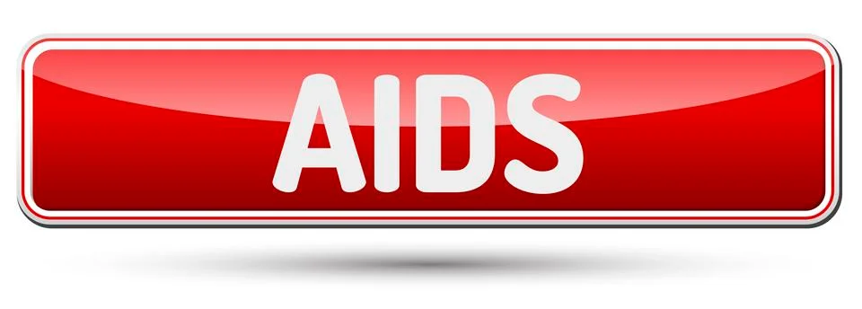 AIDS - Abstract beautiful button with text. Stock Illustration