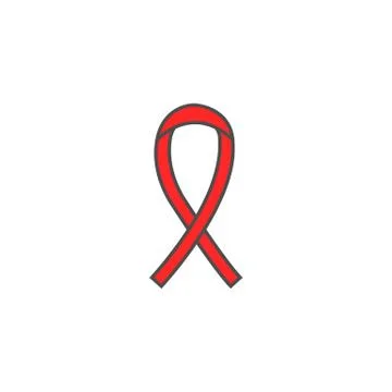 AIDS and HIV ribbon solid icon, cancer ribbon Stock Illustration