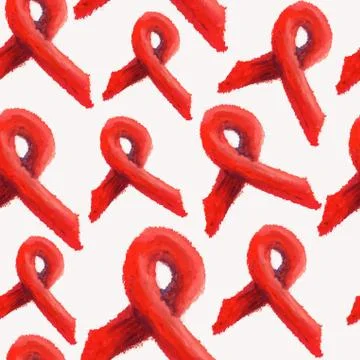 Aids hiv ribbon seamless pattern Stockillustratie