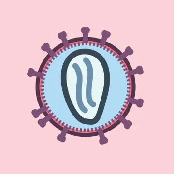 AIDS HIV virus linear Stock Illustration
