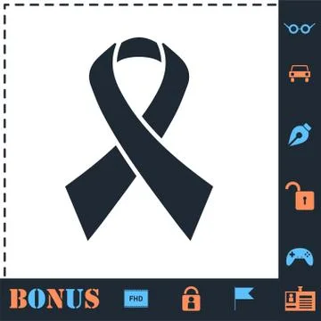 AIDS icon flat Stock Illustration