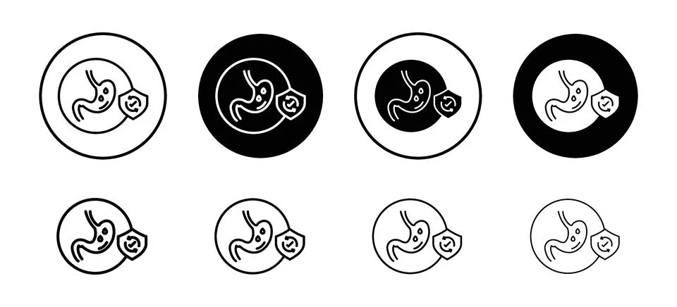 Aids nutrient absorption in digestion system icon. clean human stomach or b.. Illustrazione stock