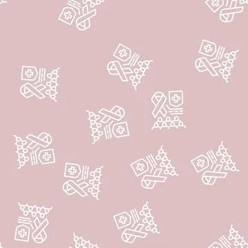 Aids social problem line seamless pattern Stock Illustration