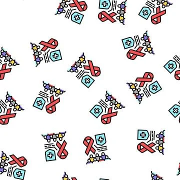 Aids social problem vector seamless pattern Stock Illustration