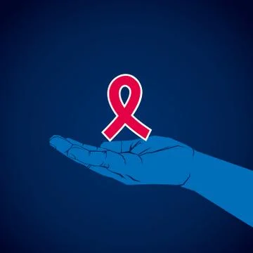 Aids symbol in hand vector Stock Illustration