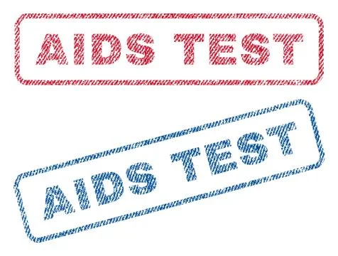 AIDS Test Text Textile Seal Stamp Watermarks Stock Illustration