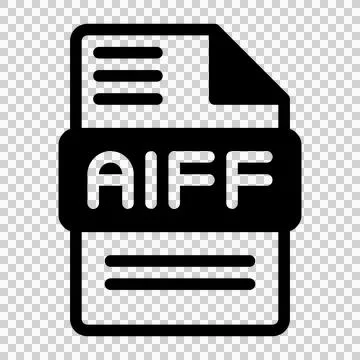 Aiff file icon. Audio format symbol Solid icons, Vector illustration.  Stock Illustration
