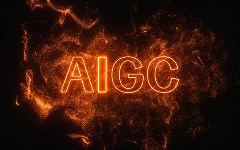 AIGC concept, logo of AIGC, 3d rendering. 스톡 일러스트