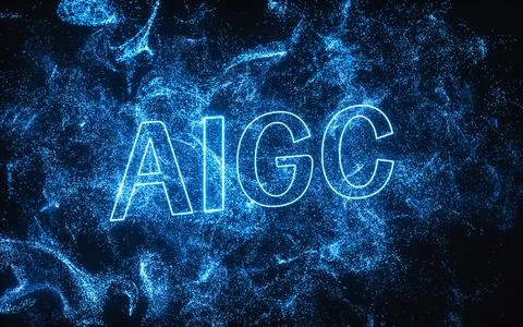 AIGC concept, logo of AIGC, 3d rendering. 스톡 일러스트