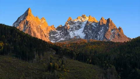 Aiguille du Grépon time lapse 스톡 동영상 128318503